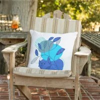 Abstract Botanical Coastal Beach Outdoor Pillow