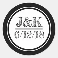 Personalized Black and White Wedding Stickers