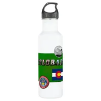 Map and Picture Text of Colorado Stainless Steel Water Bottle