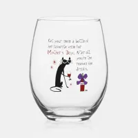 Wine for Mother's Day Stemless Wine Glass
