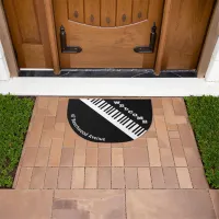 Piano Keys Music Keyboard Black and White Welcome Doormat