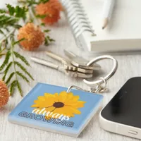 Always Growing Sunflower Photo Art Keychain