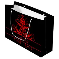 Romantic, Elegant Vintage Red Damask  Large Gift Bag