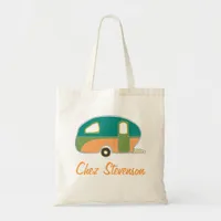 Personalized Retro Art Caravan Owners Canvas Bags