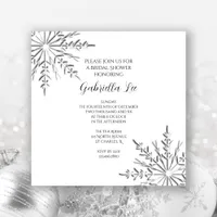 Snowflakes Winter Bridal Shower Invitation