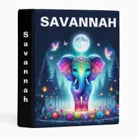 Neon Colorful Holographic Decorated Elephant | Mini Binder