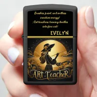 Artist at Sunset in Peaceful Landscape Zippo Lighter