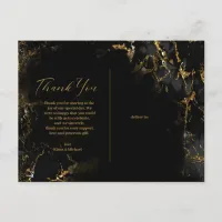 Marble Glitter Thank You Black Gold ID644 Announcement Postcard