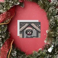 Cute Dog With Santa Had in Snow Jigsaw Puzzle