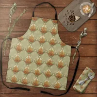 Autumn Leaves with Stars Diamond Checked Pattern Apron