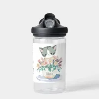 Cute Kitty Cat Name Water Bottle