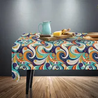 60s 70s Vibe Retro Swirls Abstract Pat#1 ID1069 Tablecloth