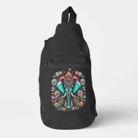 Vibrant Elephant: A Colorful Masterpiece Sling Bag