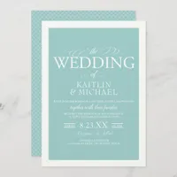 Elegant Border Wedding Invitation-Light Turquoise) Invitation