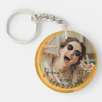 Glam Girly Photo Script 20 30 40 th Birthday Party Keychain