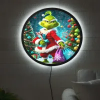 The Grinch delights in festive holiday mischief LED Sign