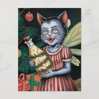 Adorable Christmas Vampire Fairy Postcard