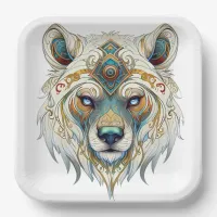 Native American Spiritual Wolf Paper Plate