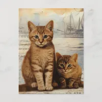 Ginger Kitten Collage Postcard