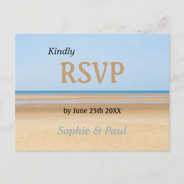 Beach Wedding RSVP Postcard