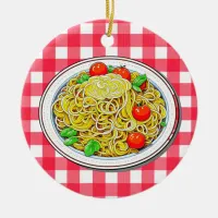 Personalized Spaghetti Christmas Ceramic Ornament