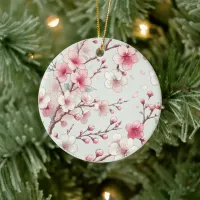 Cherry Blossom Ceramic Ornament