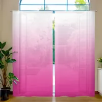 White and Hot Pink Gradient Sheer Curtains