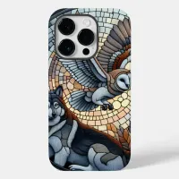 Owl and Wolf Mosaic Ai Art  Case-Mate iPhone 14 Pro Case