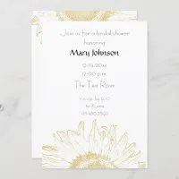 Yellow Graphic Sunflower Bridal Shower Invitation