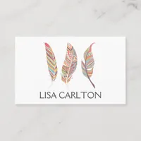 Bold Abstract Feather Business Card