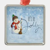 Jolly Snowman ID841 Metal Ornament