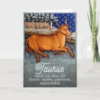 Taurus the Bull Zodiac Sign Birthday Party Card