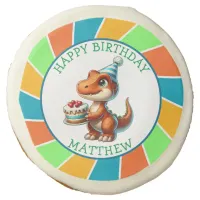 Dinosaur themed Kid's Birthday Party Personalized Sugar Cookie