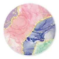 Glitter Gold Marble Pastel Colors Ceramic Knob