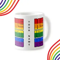 He Him His Pronouns Pride Rainbow Design  Coffee Mug