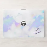 Holo Marble Glam Handwritten Signature Script HP Laptop Skin