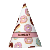 Donut Sprinkles Pink Blue Chocolate Fun Birthday Party Hat