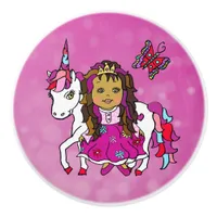 Magenta Princess, Butterfly and Unicorn Ceramic Knob