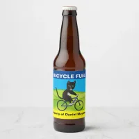 Make your own beer label cat on bike