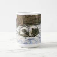 Cat Sleeping on a Bed by Claude Monet Coffee Mug