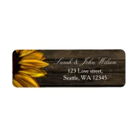 Rustic Country Sunflowers Barn Wood address label