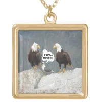 Funny Eagles and Seagull Gold Plated Necklace