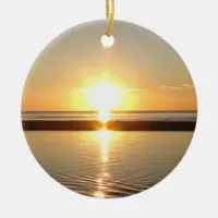 Cape Cod, Ma Sunset on the Beach Christmas Ceramic Ornament