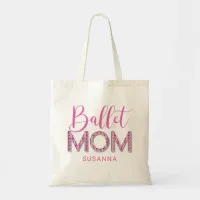 Pink Ballet Mom Sparkle Luxe Diamond Tote Bag