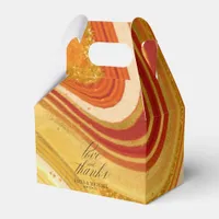 Abstract Agate Wedding Thanks Hot Orange ID827 Favor Boxes