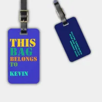 Bag Attention Name Address Personalized Neon Luggage Tag