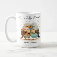 Nestle in Love Romantic Cute Birds Cartoon Coffee Coffee Mug