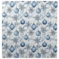 Blue Christmas Tree Ornaments Pattern Cloth Napkin