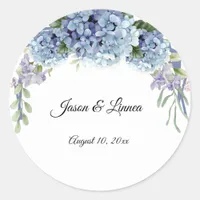 Forget-Me-Not Flowers Watercolor Elegant  Classic Round Sticker