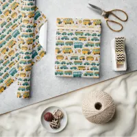 School Bus Pattern Wrapping Paper